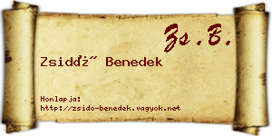 Zsidó Benedek névjegykártya